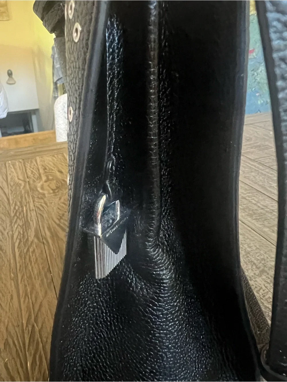 Michael Kors Black Leather Eyelet Tote